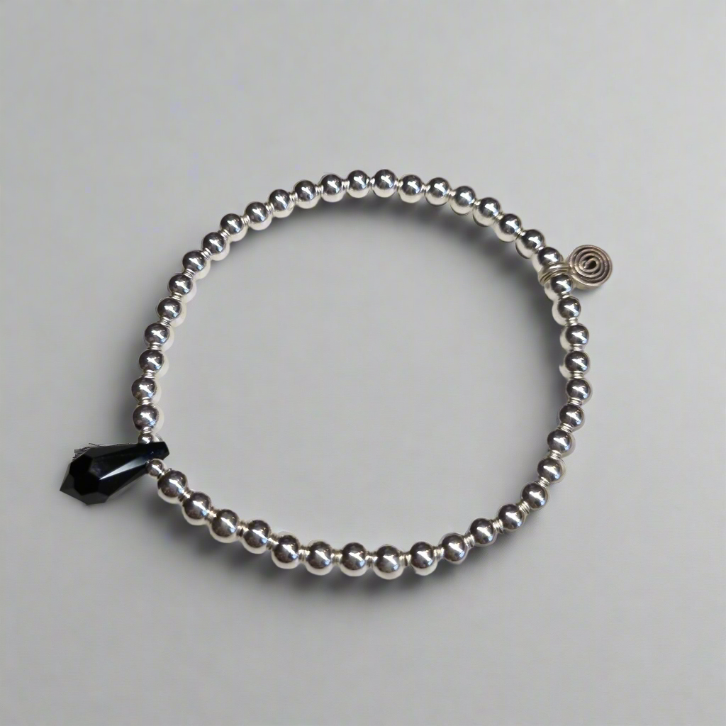 Bracelet - Black Crystal Charm