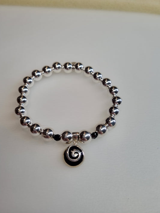 Bracelet - Round Silver Spiral Shell